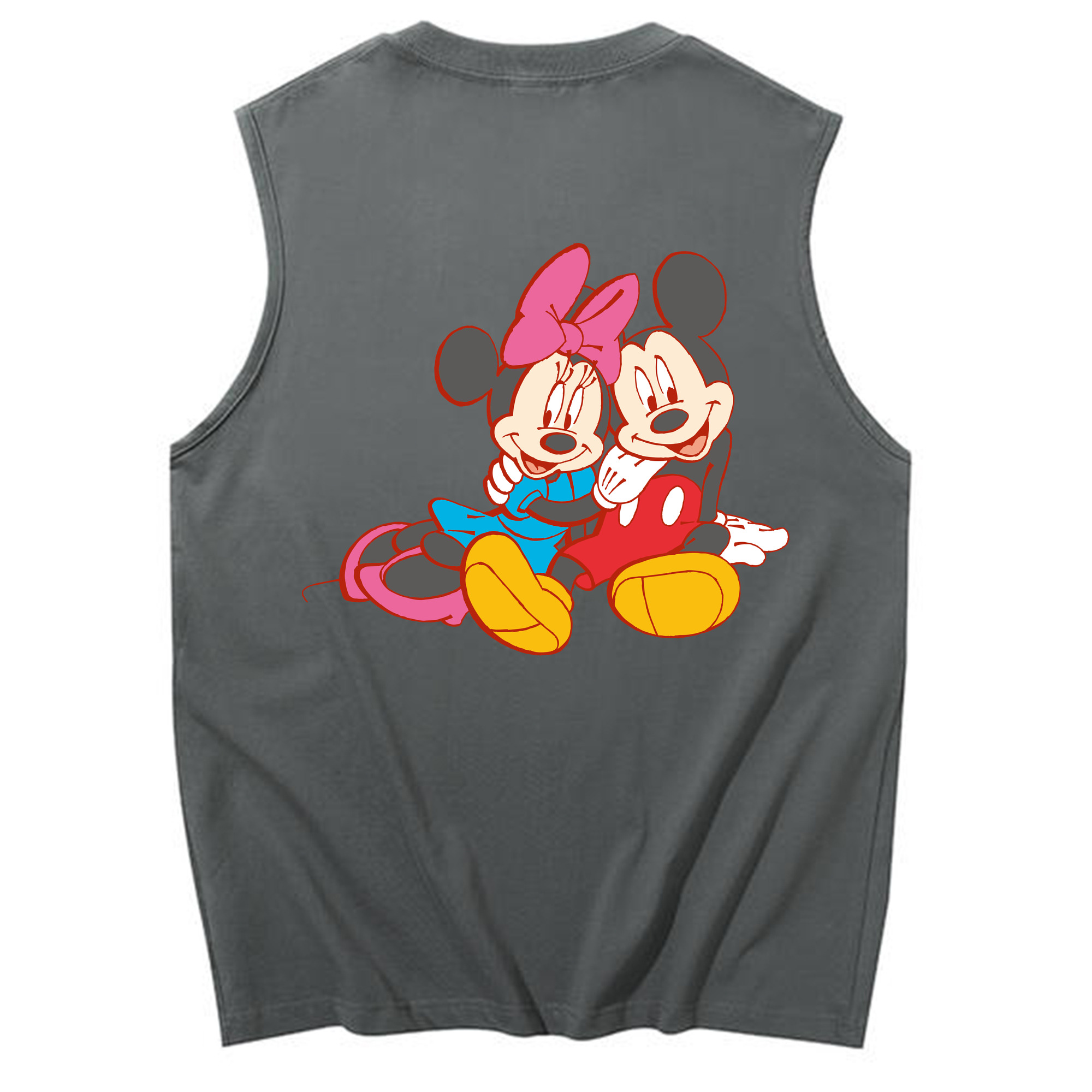 ミッキーマウス Mickey Mouse コットン100％タンクトップ（背面プリント）